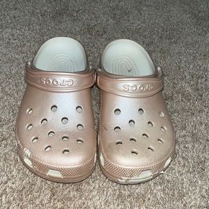 Rose gold crocs